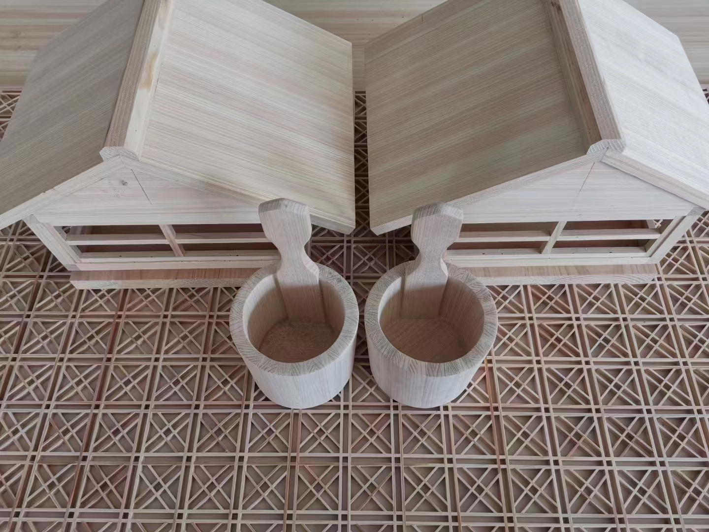 組子細工制作之前準備配件和半成品